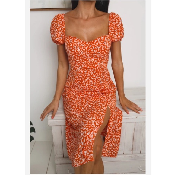 NWT KAILEY FRONT SPLIT MIDI DRESS - Picture 1 of 14